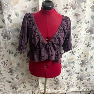 Free People Deep Purple Blouse
